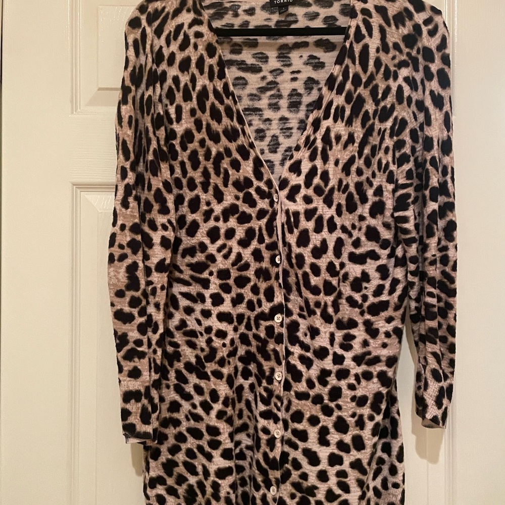 Torrid Leopard Print Cardigan